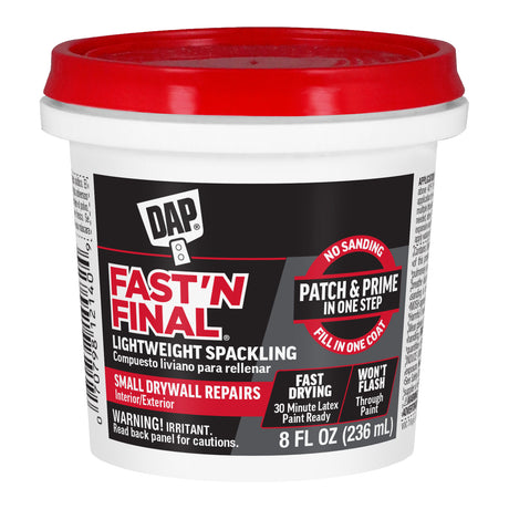 Dap Inc. Fast'n Final Lightweight Spackling - 8 oz. / White