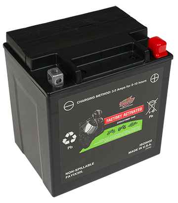 Interstate Batteries 12v 30ah Factory Activated Cycle-tron Plus Agm Powersports Battery - 385 Cca