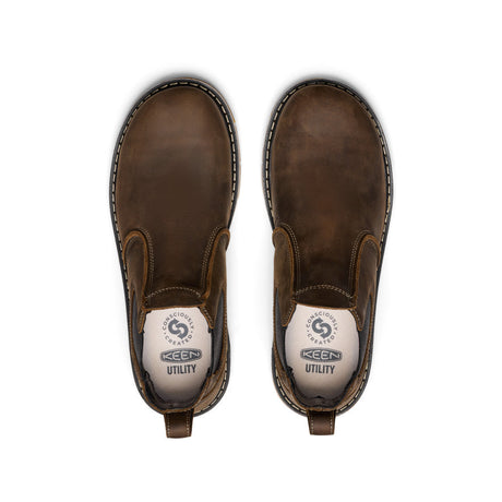 Keen Utility Mens San Jose 90 Chelsea Heel Boot (aluminum Toe) Cascade brown