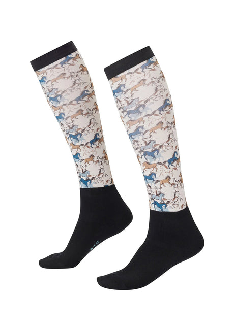 Kerrits Equestrian Apparel Dual Zone Equestrian Boot Socks - Print Flaxen Roam Free