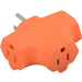 Electryx 3-Prong Tri Tap Heavy-Duty Ground Adapter Outlet - Orange Orange