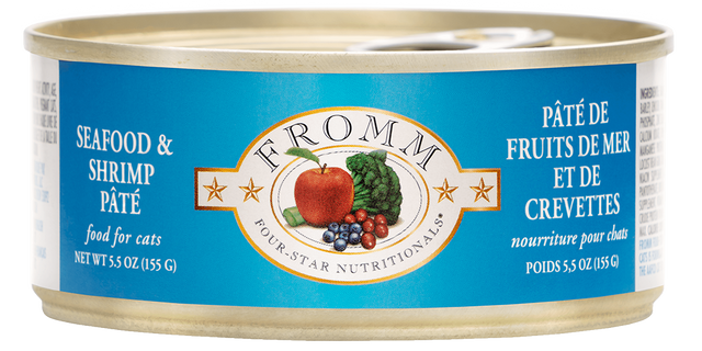 Fromm Family Pet Food Four-Star Nutritionals Seafood & Shrimp Pate Wet Cat Food - 5.5oz Can Seafood & Shrimp