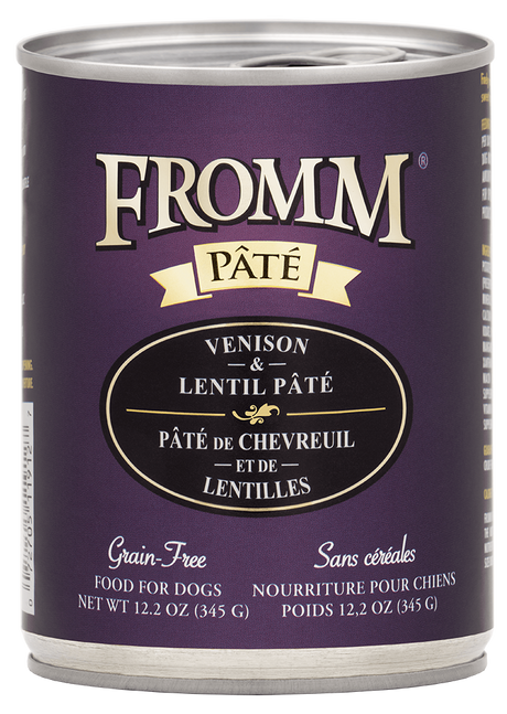 Fromm Family Pet Food Venison & Lentil Pate Wet Dog Food - 12.2 oz. Can Venison & Lentil