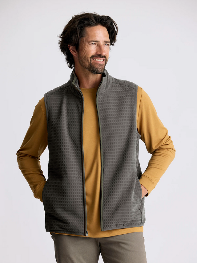 Free Fly Apparel Men's Gridback Fleece Vest - Dark Olive Dark Olive