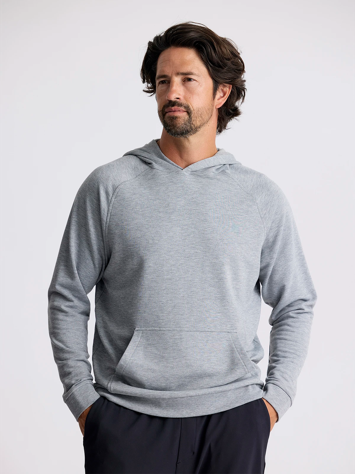 Free Fly Apparel Men's Bamboo Lightweight Fleece Hoodie - Heather Grey Heather Grey