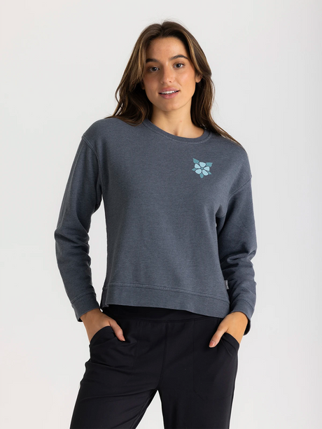 Free Fly Apparel Women's Mellow Meadow Fleece Crew - Heather Storm Cloud Heather Storm Cloud