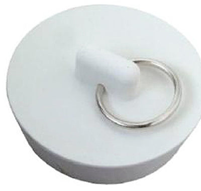Master Plumber 1-3/8 To 1-1/2 In. Rubber Sink Stopper With Metal Ring - White