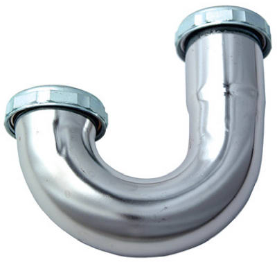 Master Plumber 1-1/4 In. Lavatory Drain J Bend - Chrome Plated Brass