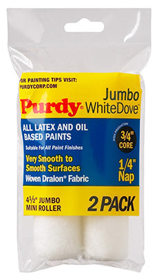 Purdy WhiteDove Jumbo Mini Roller Cover 4-1/2 x 1/4 in. - 2 Pack 4-1/2 in. / 1/4 in. / 3/4 in.