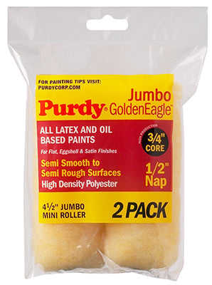 Purdy Golden Eagle Jumbo Mini Roller 4-1/2 x 1/2 in. - 2 Pack 4-1/2 in. / 1/2 in. / 3/4 in.