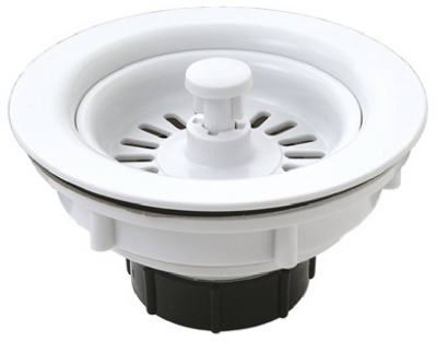 Master Plumber 3-1/2 In. Basket Sink Strainer - White Plastic