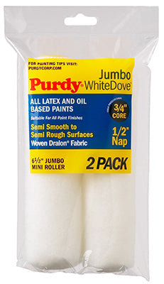 Purdy WhiteDove Jumbo Mini Roller Cover 6-1/2 x 1/2 in. - 2 Pack 6-1/2 in. / 1/2 in. / 3/4 in.