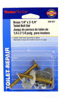 Master Plumber Brass Toilet Bolts - 2 Pack