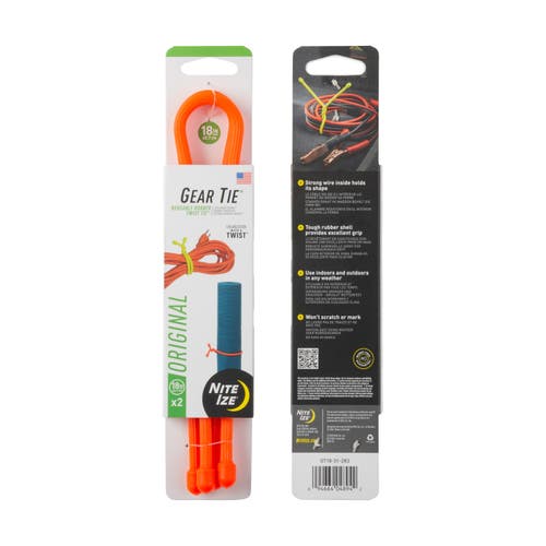 Nite Ize Gear Tie Reusable Rubber Twist Tie 2 Pk - Bright Orange 18 In Bright orange