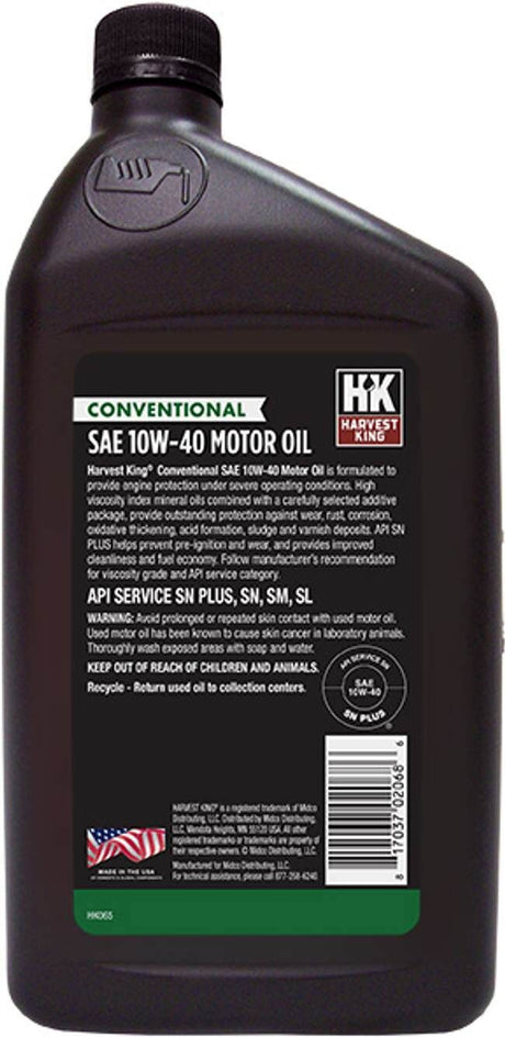 Harvest King Conventional SAE 10W-40 Motor Oil, 1qt