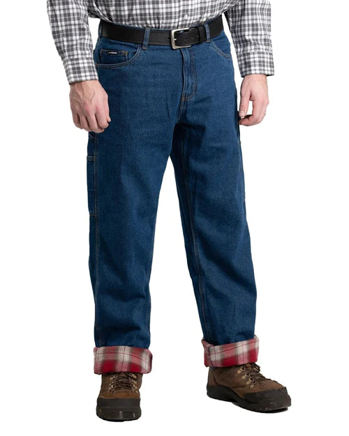 Berne Men's Heartland Flannel-lined Denim Dungaree Denim