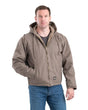 Berne Men's Heartland Washed Duck Hooded Work Coat Grey stone