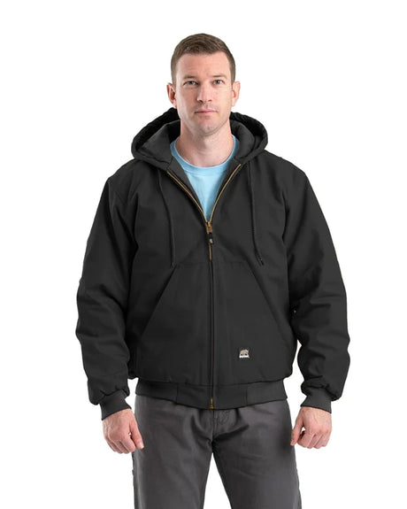 Berne Men's Heritage Duck Hooded Active Work Jacket Black