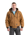 Berne Men's Heritage Duck Hooded Active Work Jacket Brown duck