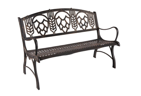 Painted Sky Designs Garden Bench Cast Iron Hops