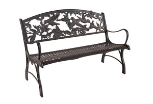 Painted Sky Designs Garden Bench Cast Iron Hummingbird