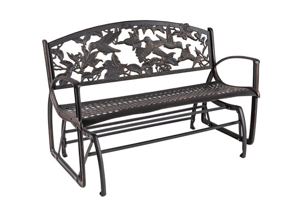 Painted Sky Designs Glider Bench Cast Iron Hummingbird