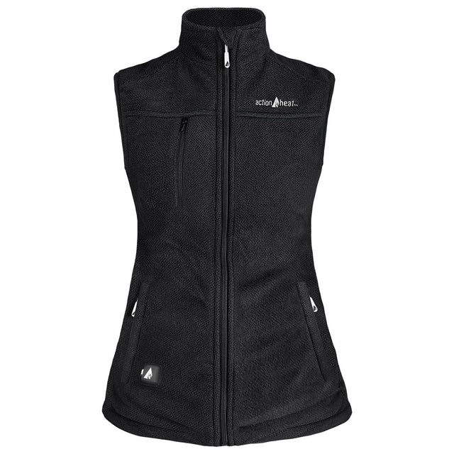 Action Heat Womens 5v Heated Performance Fleece Vest Black