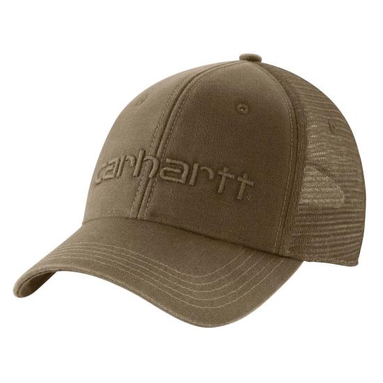 Carhartt Canvas Mesh-back Logo Graphic Cap 235 light brown