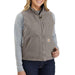 Carhartt Women's Relaxed Fit Washed Duck Sherpa Lined Mock Neck Vest 032 taupe grey
