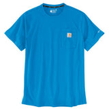 Carhartt Men's Force Relaxed Fit Mid Weight Short-Sleeve Pocket T-Shirt Azure Blue / REG