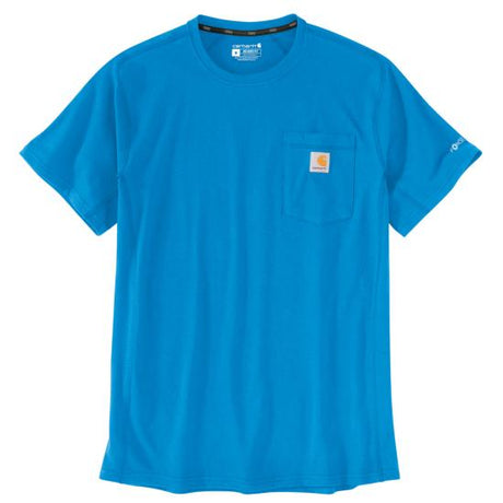 Carhartt Men's Force Relaxed Fit Mid Weight Short-Sleeve Pocket T-Shirt Azure Blue / REG