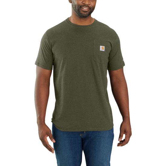Carhartt Men's Force Relaxed Fit Mid Weight Short-Sleeve Pocket T-Shirt Basil Heather / REG