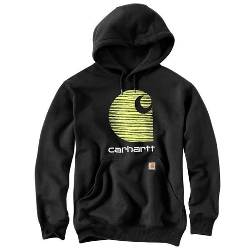 Carhartt Men's Rain Defender Loose Fit Midweight Logo Graphic Hoodie Black / REG