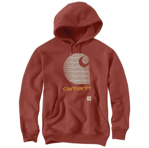 Carhartt Men's Rain Defender Loose Fit Midweight Logo Graphic Hoodie Henna / REG