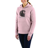 Carhartt Women's Rain Defender Relaxed Fit Midweight "C" Logo Graphic Sweatshirt Ash Rose