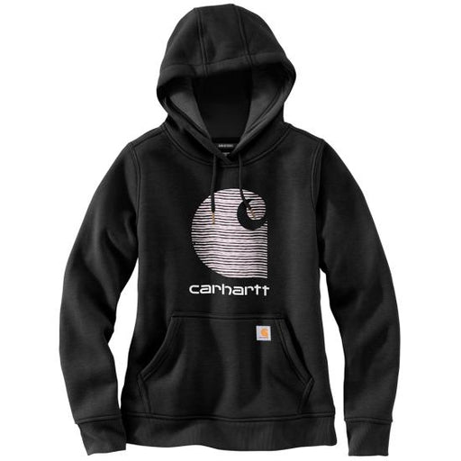 Carhartt Women's Rain Defender Relaxed Fit Midweight "C" Logo Graphic Sweatshirt Black