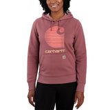 Carhartt Women's Rain Defender Relaxed Fit Midweight "C" Logo Graphic Sweatshirt Iron Ore Heather