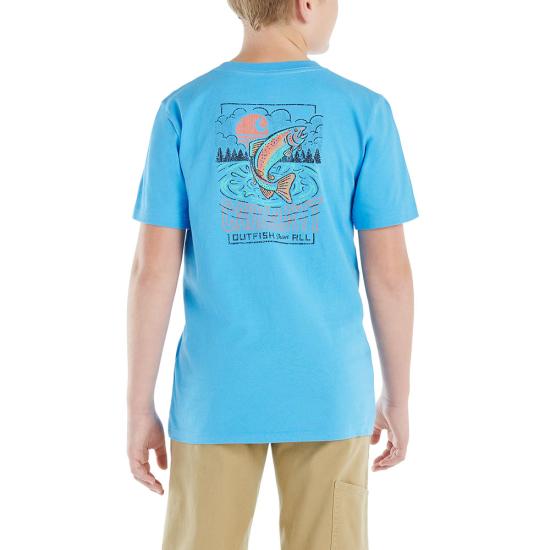 Carhartt Boy's Short Sleeve Outfish T-shirt Azure blue