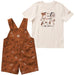Carhartt Boy's Short-sleeve T-shirt And Canvas Shortall Set Carhartt brown