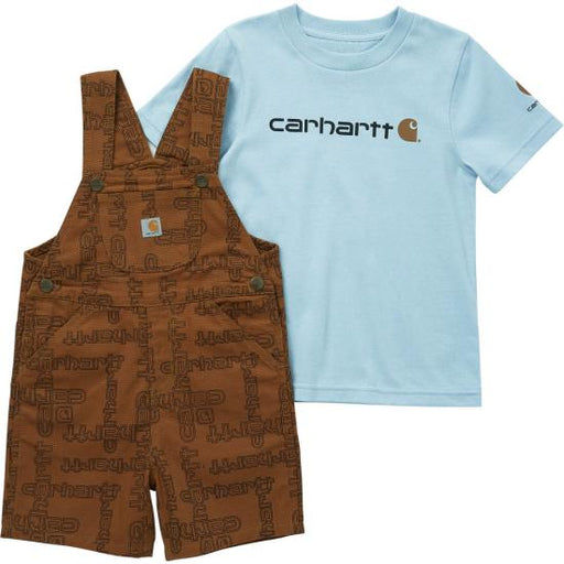 Carhartt Boy's Bodysuit And Canvas Print Coverall Carhartt brown