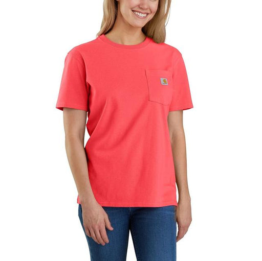 Carhartt Women's Loose Fit Heavyweight Short-Sleeve Pocket T-Shirt - Coral Glow Coral Glow