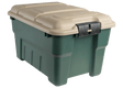 Edge Plastics 9.5 Gallon Lock N Stor Tote with Lid - Green & Tan Green / Tan