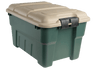 Edge Plastics 9.5 Gallon Lock N Stor Tote with Lid - Green & Tan Green / Tan