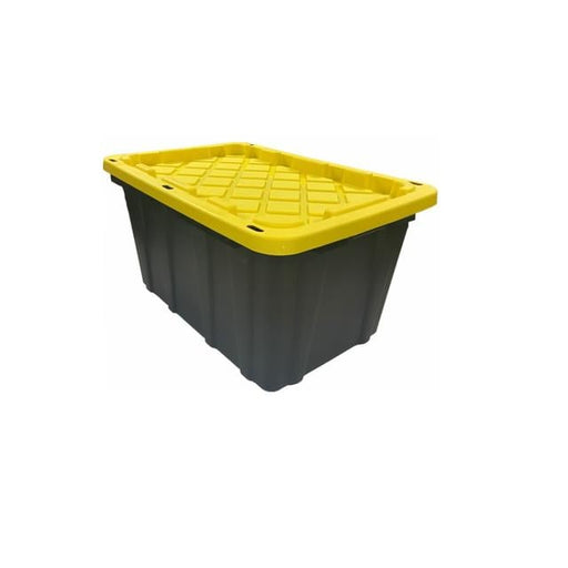 Edge Plastics 40 Gallon Tough Tote with Lid - Black & Yellow Black / Yellow