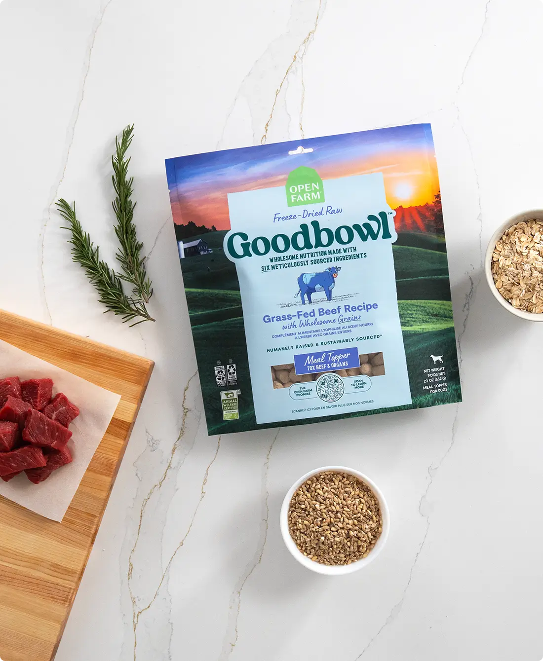 Open Farm Goodbowl Grass-Fed Beef Recipe Freeze Dried Raw Topper - (8oz / 23oz / 46oz)