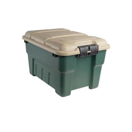 Edge Plastics 14 Gallon Lock N Stor Tote with Lid - Green & Tan Green / Tan