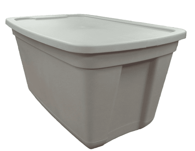 Edge Plastics 10 Gallon Storage Tote with Lid - Gray Gray