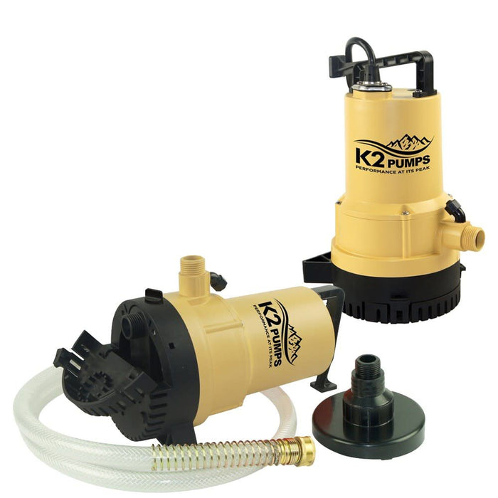 K2 Pumps 1/4 HP Duo 2-in-1 Utility Pump - Submersible & Transfer Pump