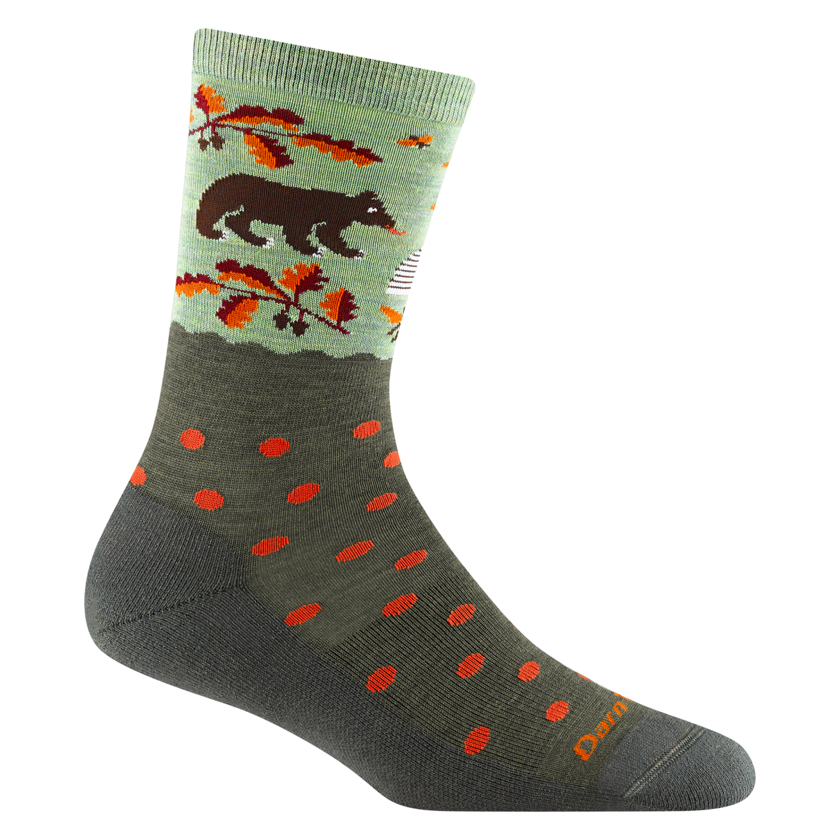 Darn Tough Women's Wild Life Crew Lightweight Lifestyle Sock Forest