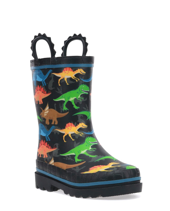 Western Chief Kids' Dino World Rain Boot - Black Black